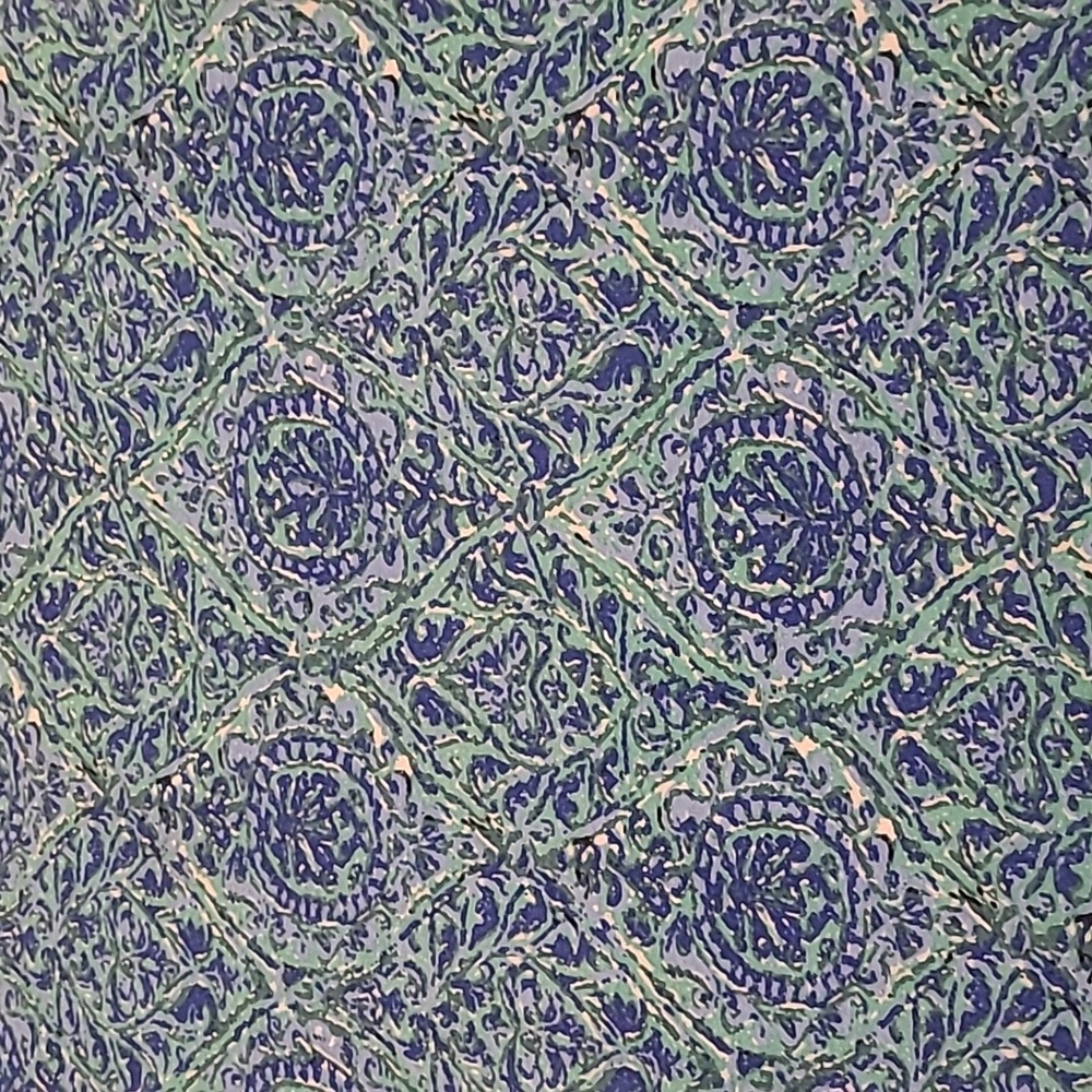 EUC Talbots Blue Patterned Boat Neck Cotton/Modal Blend Top - Picture 3 of 11